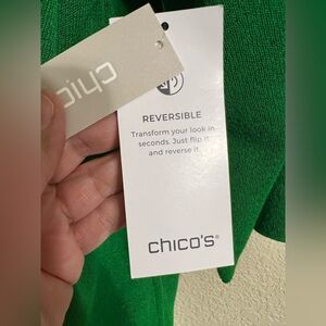 Chico's Vibrant Green Reversible cardigan